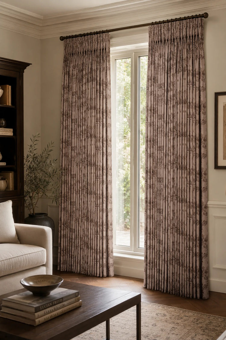 TheNottingHome x TheHues Eden Linen Blend Floral Patterned Custom Curtain