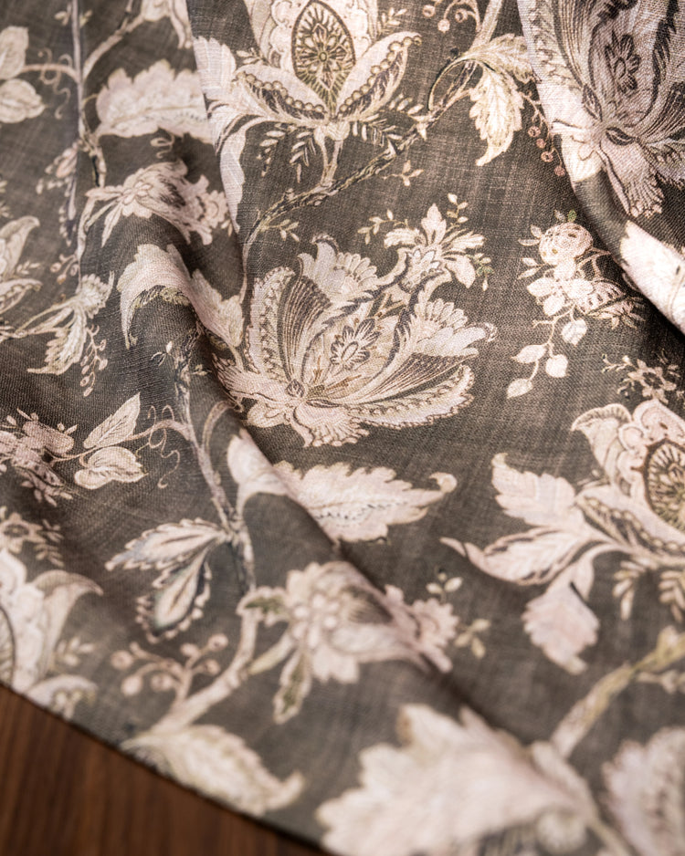 TheNottingHome x TheHues Cottage Bloom Linen Blend Floral Patterned Custom Curtain