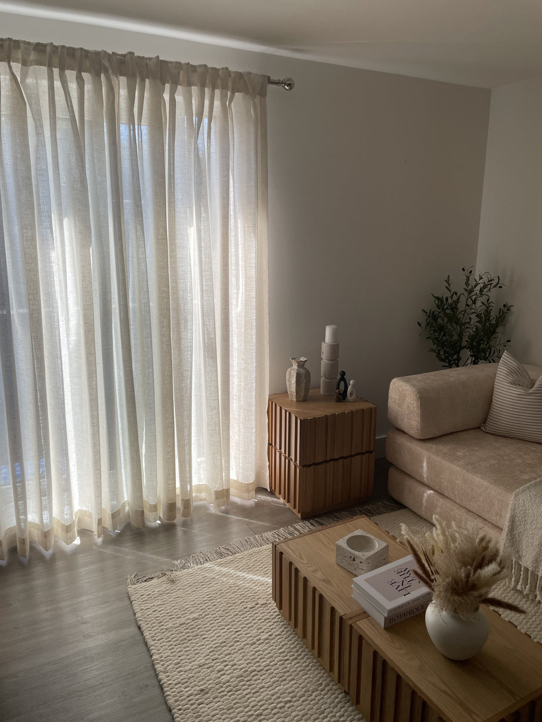 Chloe Light Beige curtains in a real home