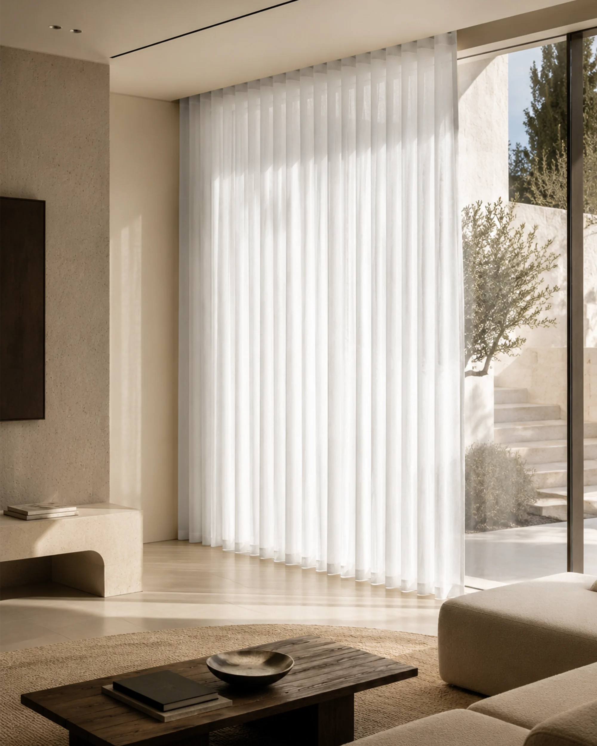 Yarn Sheer Ripple Fold Custom Curtains With Track