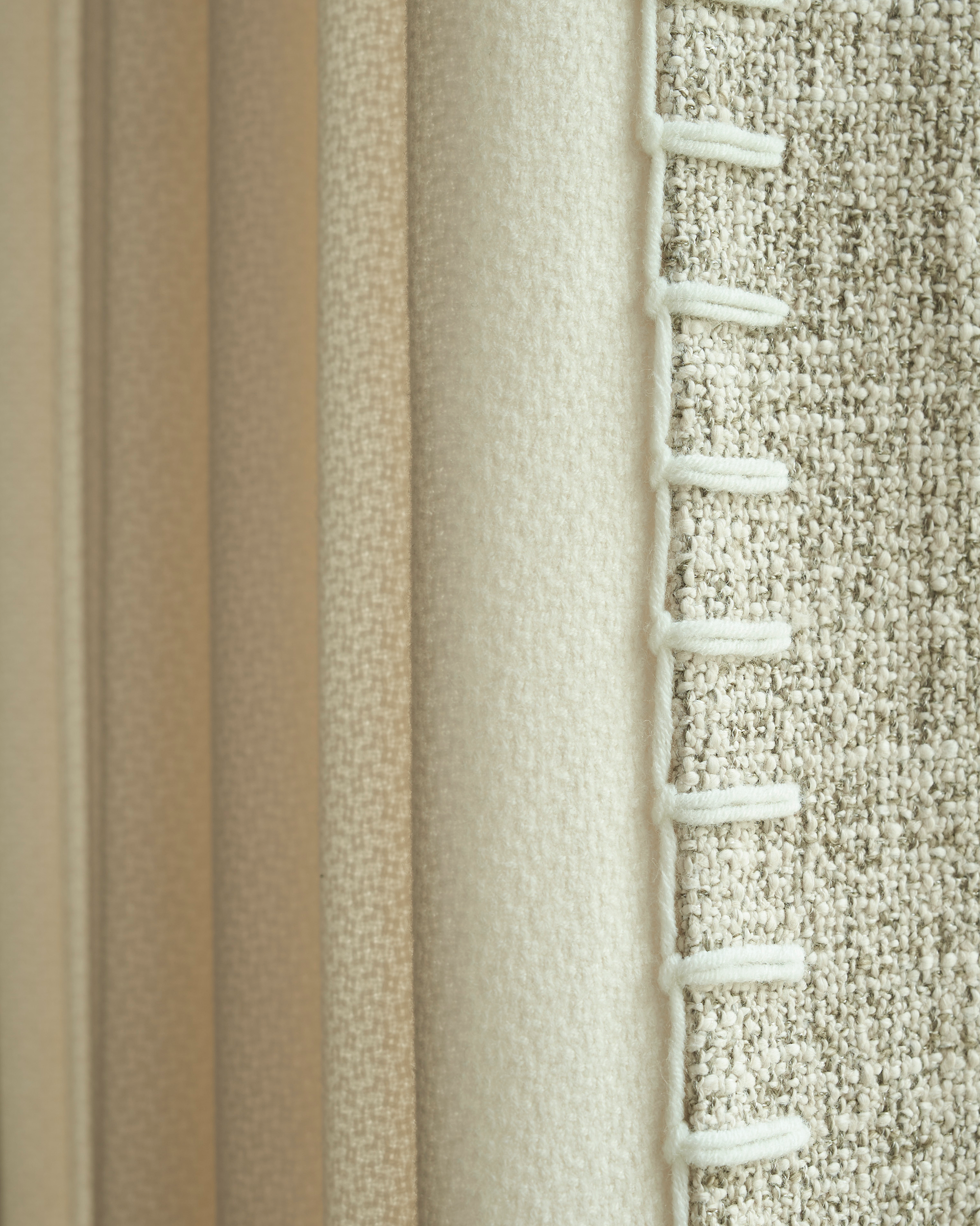 Zane Textured Custom Curtain with Trim