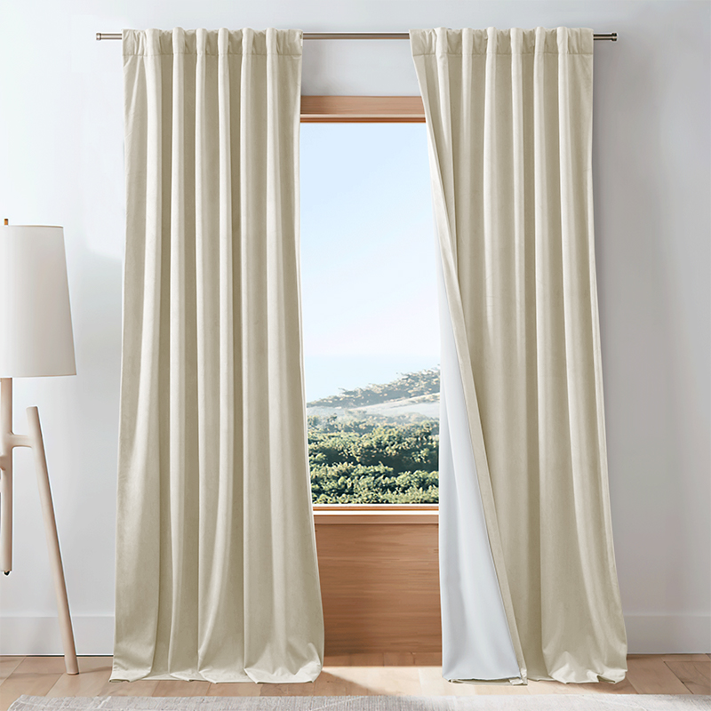 Classic 4 Layers Velvet Heavyweight Soundproof Thermal 100% Blackout Custom Curtain