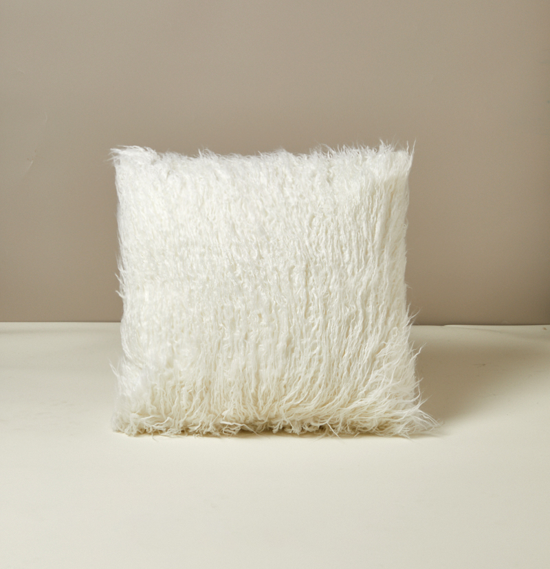 Custom Made Mongolian Faux Fur Pillow TheHues