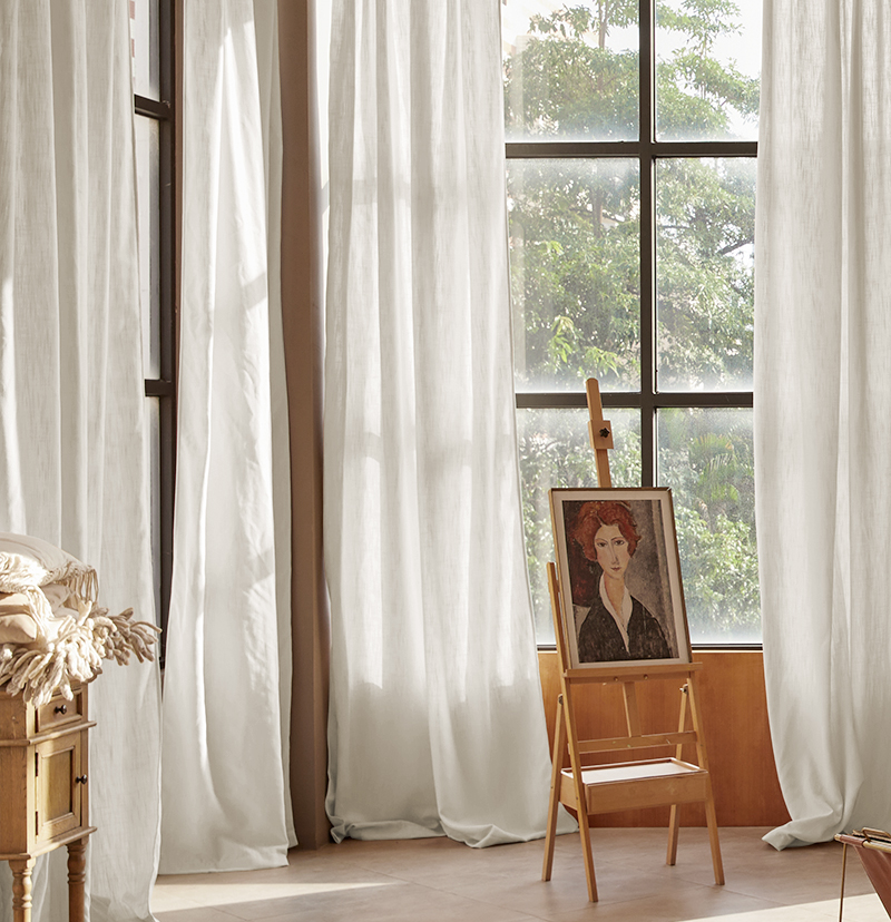 Kyoto 100% Linen Semi Sheer Custom Curtain