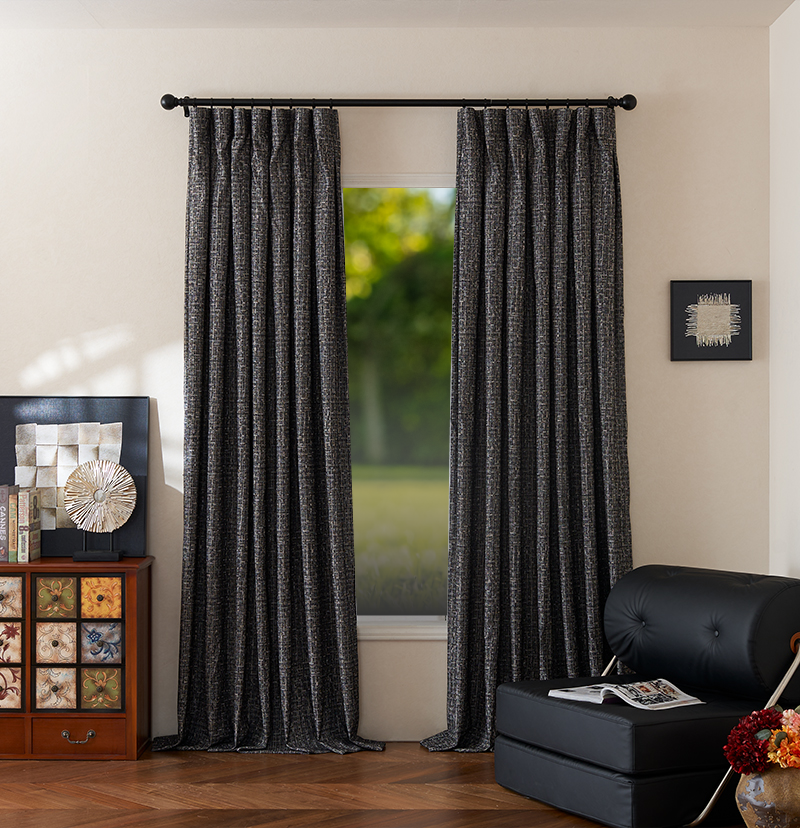 Glint 4 Layer Linen Blend Heavyweight Soundproof Thermal 100% Blackout Anti-Dust Custom Curtain