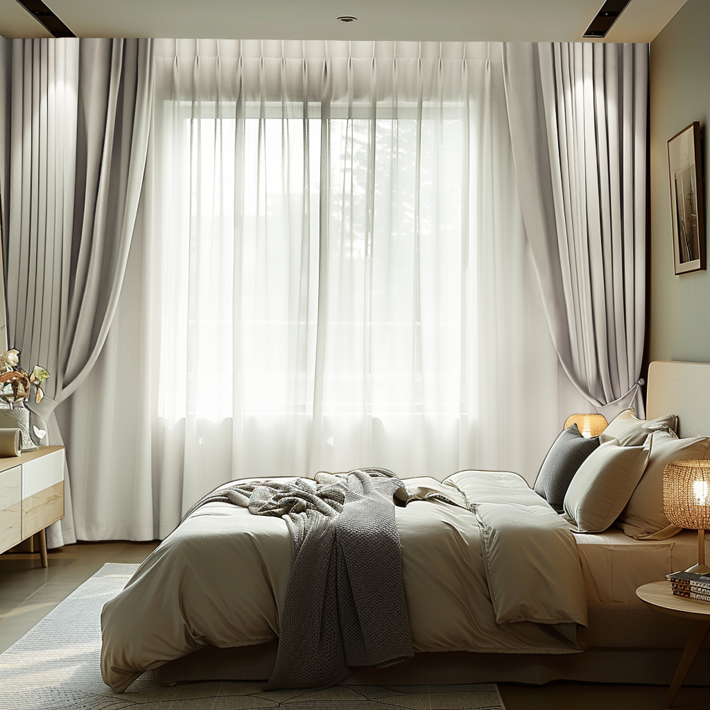 Cronin 4 Layer Linen Look Heavyweight Soundproof Thermal 100% Blackout Anti-Dust Custom Curtain