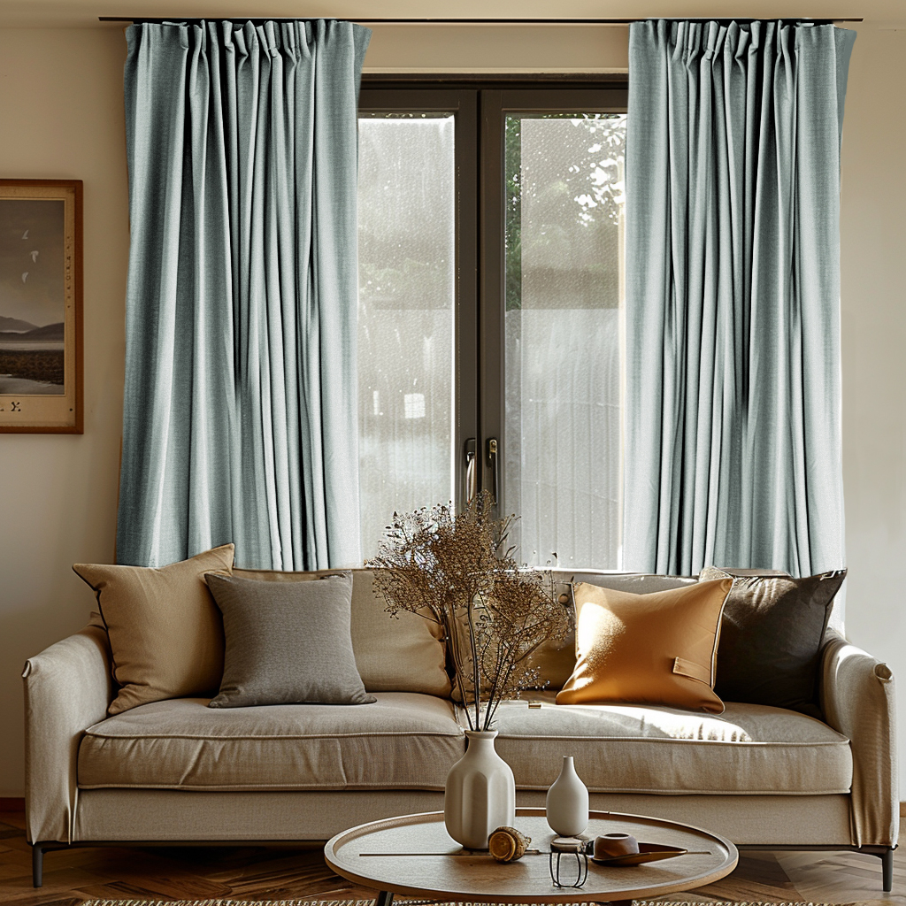 Laborien 4 Layer Linen Look Heavyweight Soundproof Thermal 100% Blackout Anti-Dust Custom Curtain