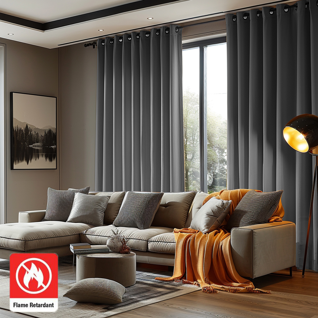 Frisian Flame Retardant Room Darkening Custom Curtain